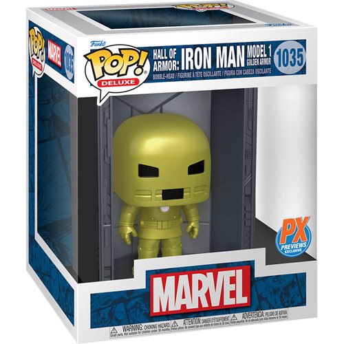 Funko Pop! Marvel Iron Man Hall of Armor Iron Man Model 1 Deluxe - Previews Exclusive #1035