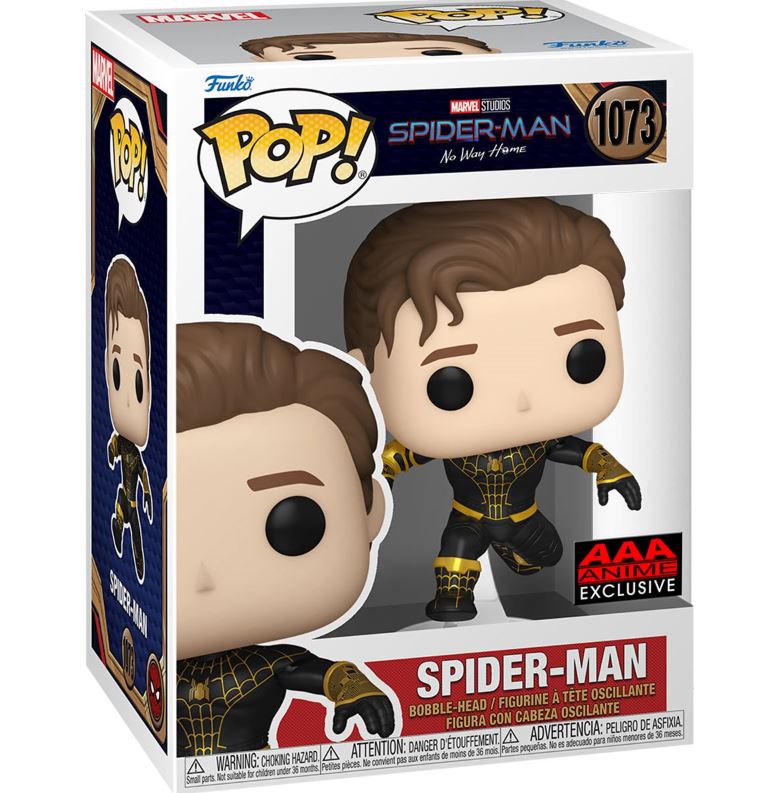 Funko Pop! Marvel - Spider-Man: No Way Home - Unmasked Spider-Man Black Suit - AAA Anime Exclusive #1073