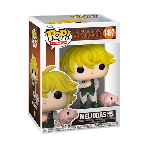 Funko Pop! Seven Deadly Sins Meliodas Vinyl Figure and Hawk Pop! Buddy #1497